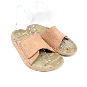 Ecco Women's Cozmo Leather Slider Sandals Pink Size US 4-4.5